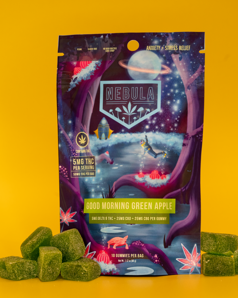 Nebula 5mg 10ct D9 Gummies - Good Morning Green Apple Gummies