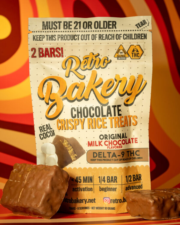 Retro Bakery Chocolate Covered Crispy Treats - 40mg THC